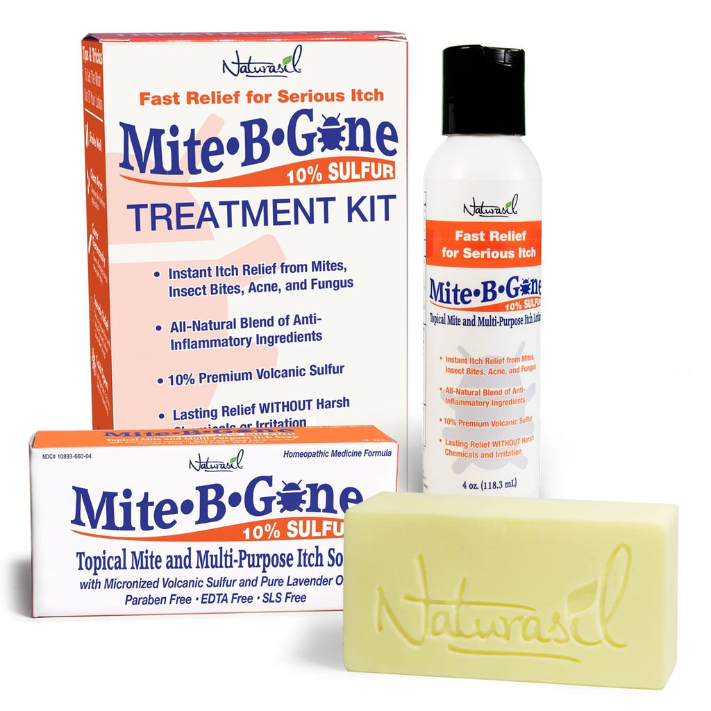 Mite Treatment Lotion & Soap by Mite-B-Gone |Natural Relief for Acne, Bug Bites, Skin Redness & Itching, Discomfort & Rosacea | 