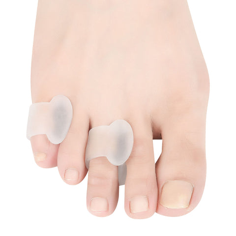 Hoogoo Pinky Toe Separators, Translucent Gel Toe Protector Spreader Small Silicone Toe Spacers, Cushions for Curled Overlapping 