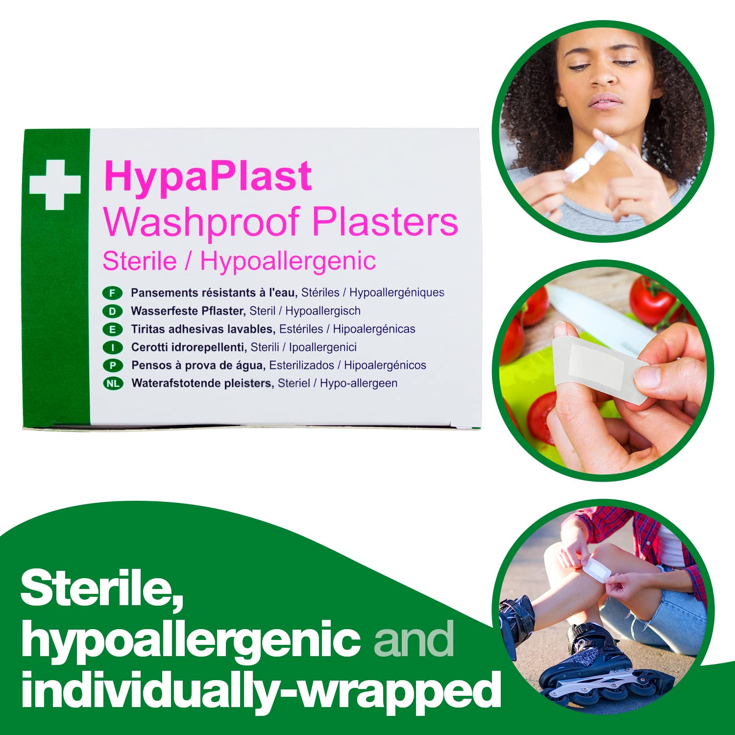 Safety First Aid Group HypaPlast Clear Washproof Assorted (Pack of 100)