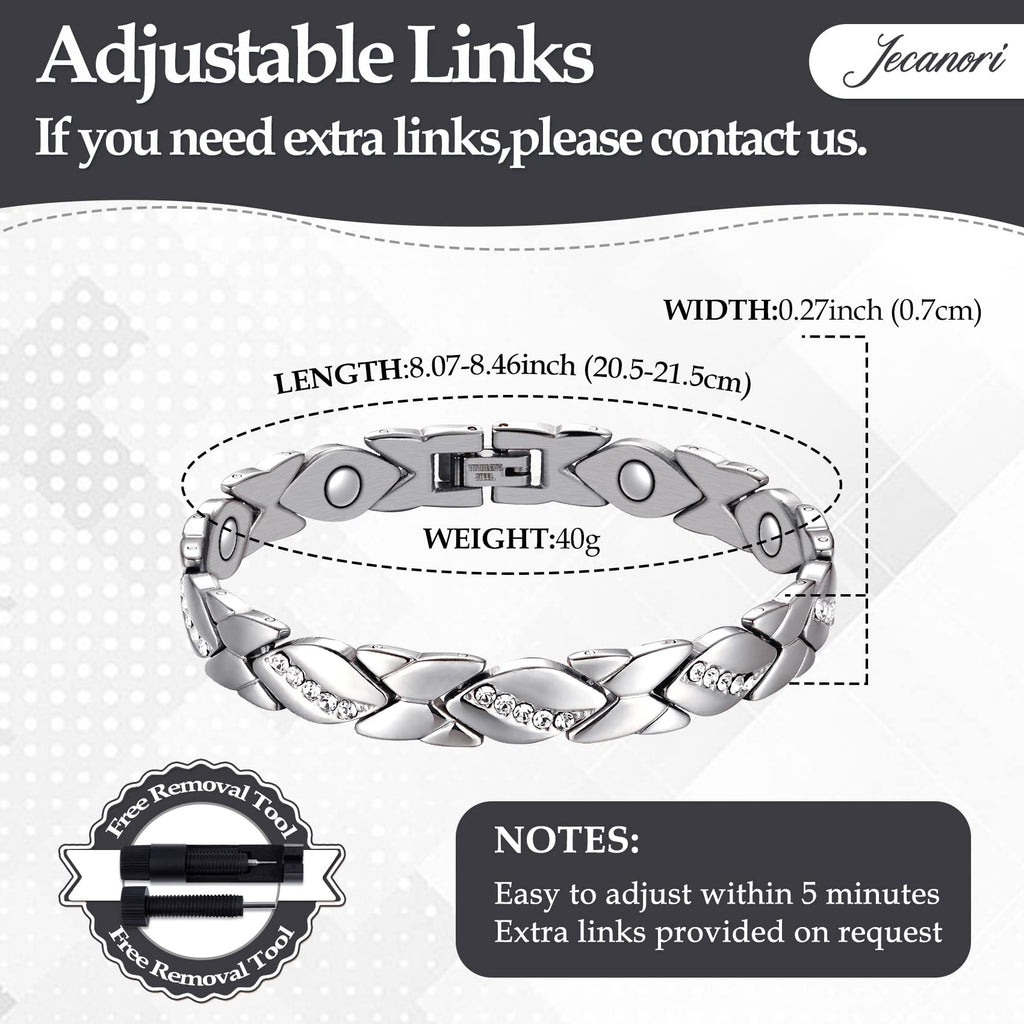 Jecanori Pure Copper Bracelets for Women,Ultra Magnetic Bracelets for Women with 3500 Gauss Magnets,Crystal Valentine's Day Jewe