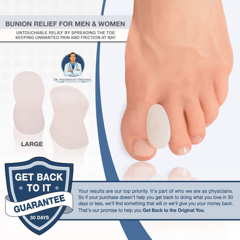 Dr. Frederick's Original Gel Toe Separators - 6 Pcs - Gel Toe Spacers - Temporary Bunion Corrector - Gel Orthotic for Bunion - O