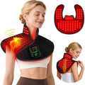 Red Light Therapy for Neck Shoulder with Heat & Massage, 5000mAh Controller Infrared Light Pad with 118 LEDs, Timer & Pulse Mode