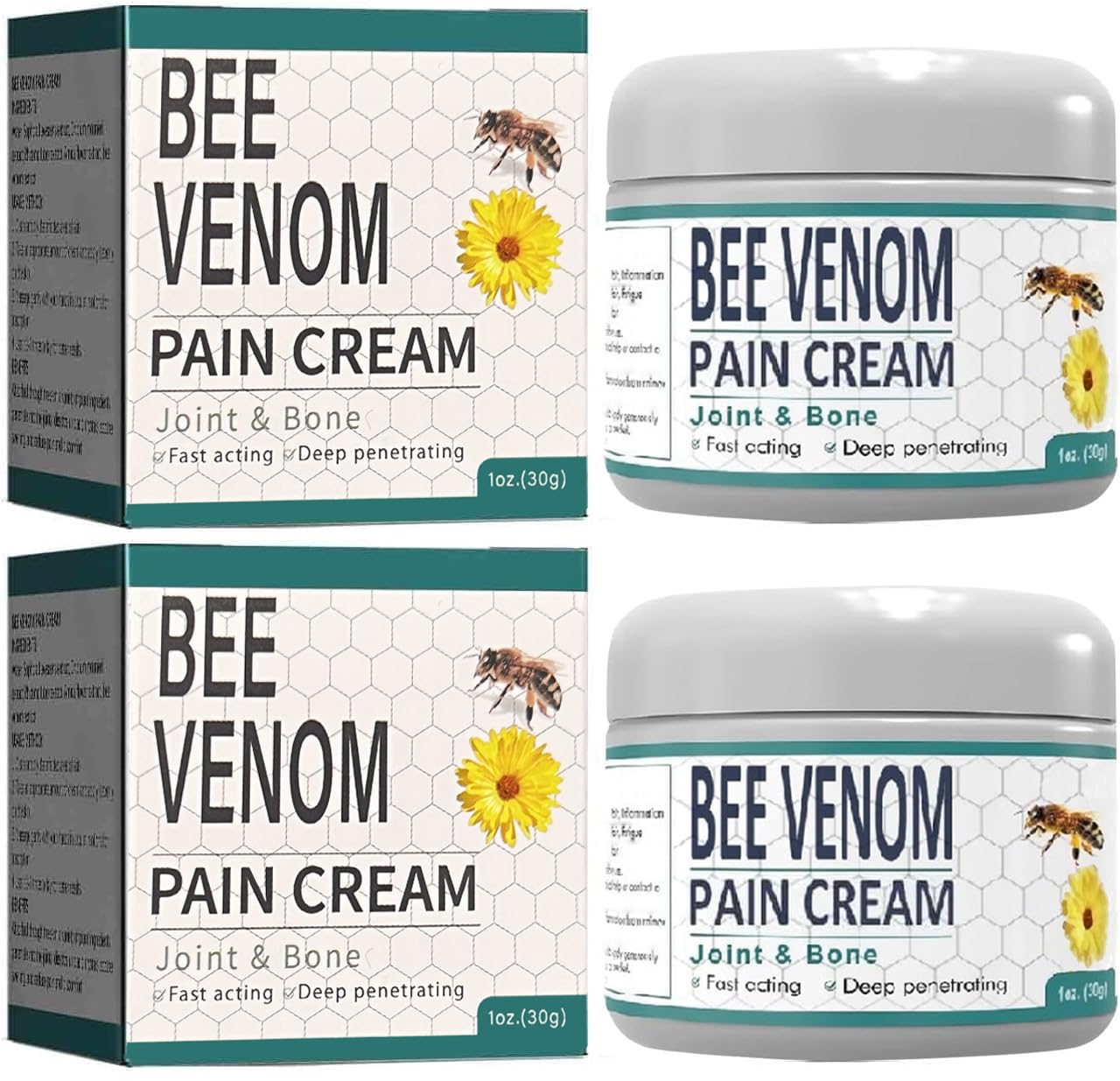 AQISI 2 PCS Bee Venom Joint Relief Moisture, New Bee Venom Cream, Provides for Back,Neck,Hands,Feet Joints Etc