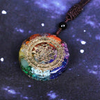 Acxico 1pcs Orgonite Pendant Sri Yantra Necklace Sacred Geometry Chakra Energy Necklace Gift