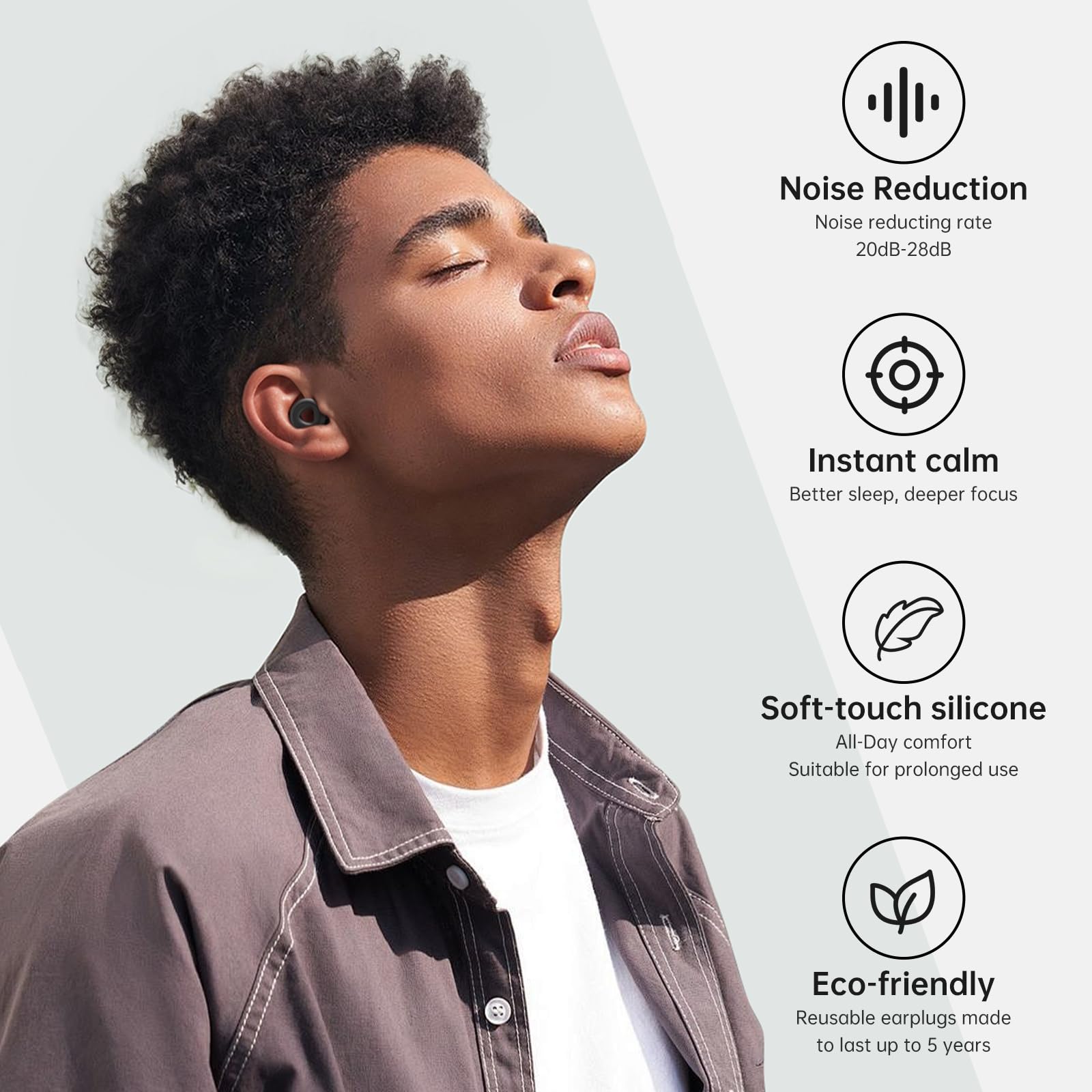 ???????????? Kinglucky Ear Plugs for Noise Cancelling, Ultra-Comfy Reusable Earplugs for Concerts, Sleep, Deep Focus, Travel, No