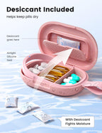 Ideerfit Travel Pill Organizer, Adjustable 3-6 Compartments Portable Pill Box, Small Pill Case Daily Medicine Container Moisture