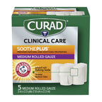 Curad SoothePlus Rolled Gauze with Arm & Hammer Baking Soda, 3 x 2.5 yds, 5 count (Pack of 1)