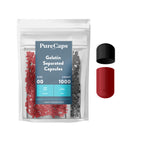 Purecaps USA - Empty Gelatin Pill Capsules Size 00| 1,000 Separated Pills| Black/Red| Non-GMO Certified | SLS, Gluten, Preservat