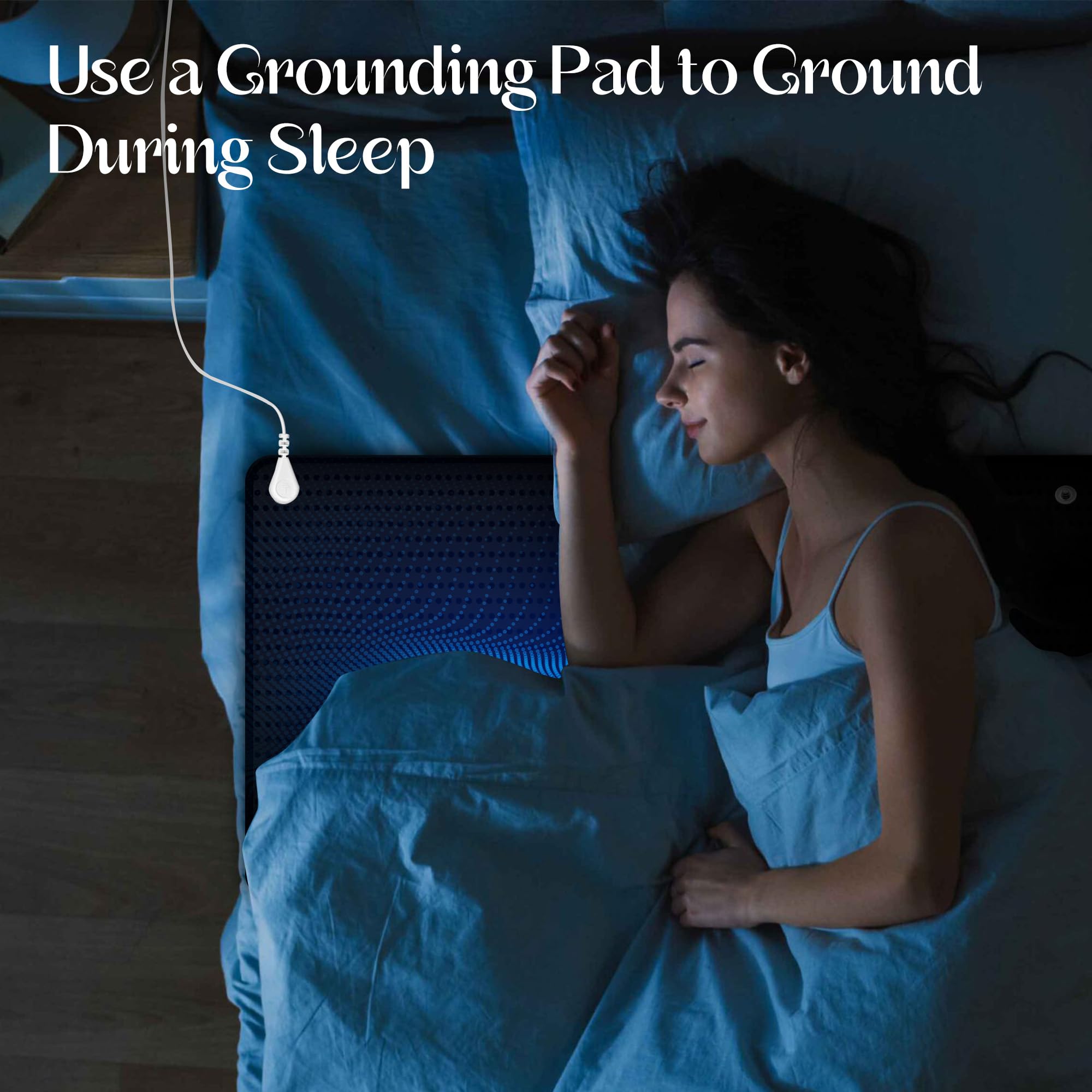 Grounding Mat for Bed, Enjoy The Grounding Effect Indoors, for Better Sleep, Pain and Stress Relief, Grounding Mat Set Comes wit