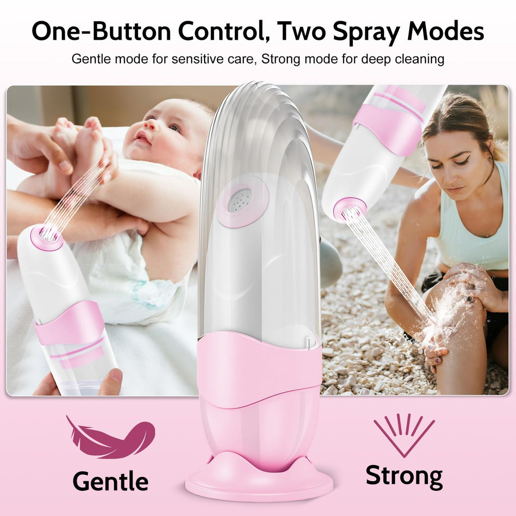 Xquyk Portable Bidet for Travel Mini Handheld Bottle-Ready Jet Sprayer, Type-C Rechargeable with Gentle & High-Pressure Modes, O