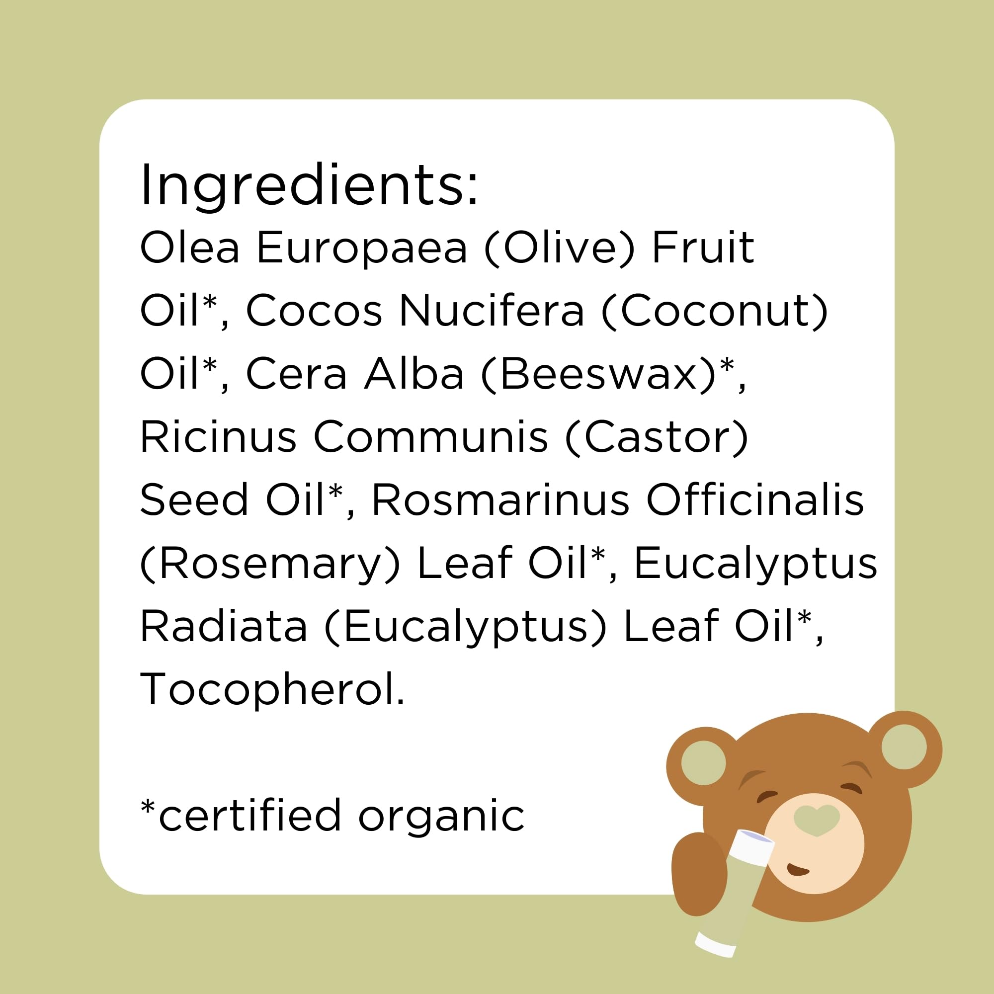 oogiebear Baby Breathing Rub, Made with Naturally Soothing Eucalyptus & Rosemary, USDA Organic Safe for Babies 3 Months & Older,