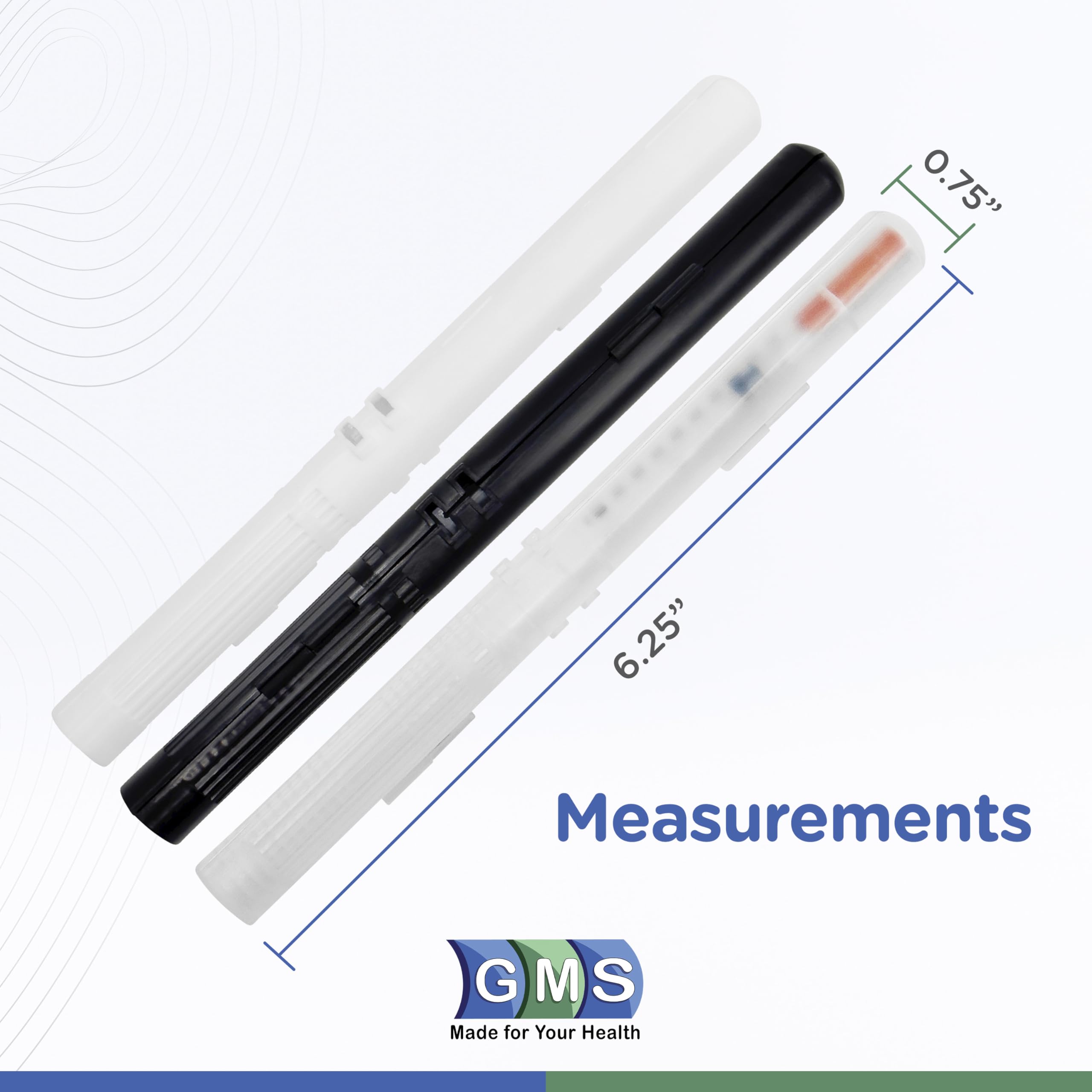 GMS 60cc Syringe Case - Holds New, Prefilled & Used Syringes with Needles - Small & Discreet - Ideal for Travel - Sharps Contain