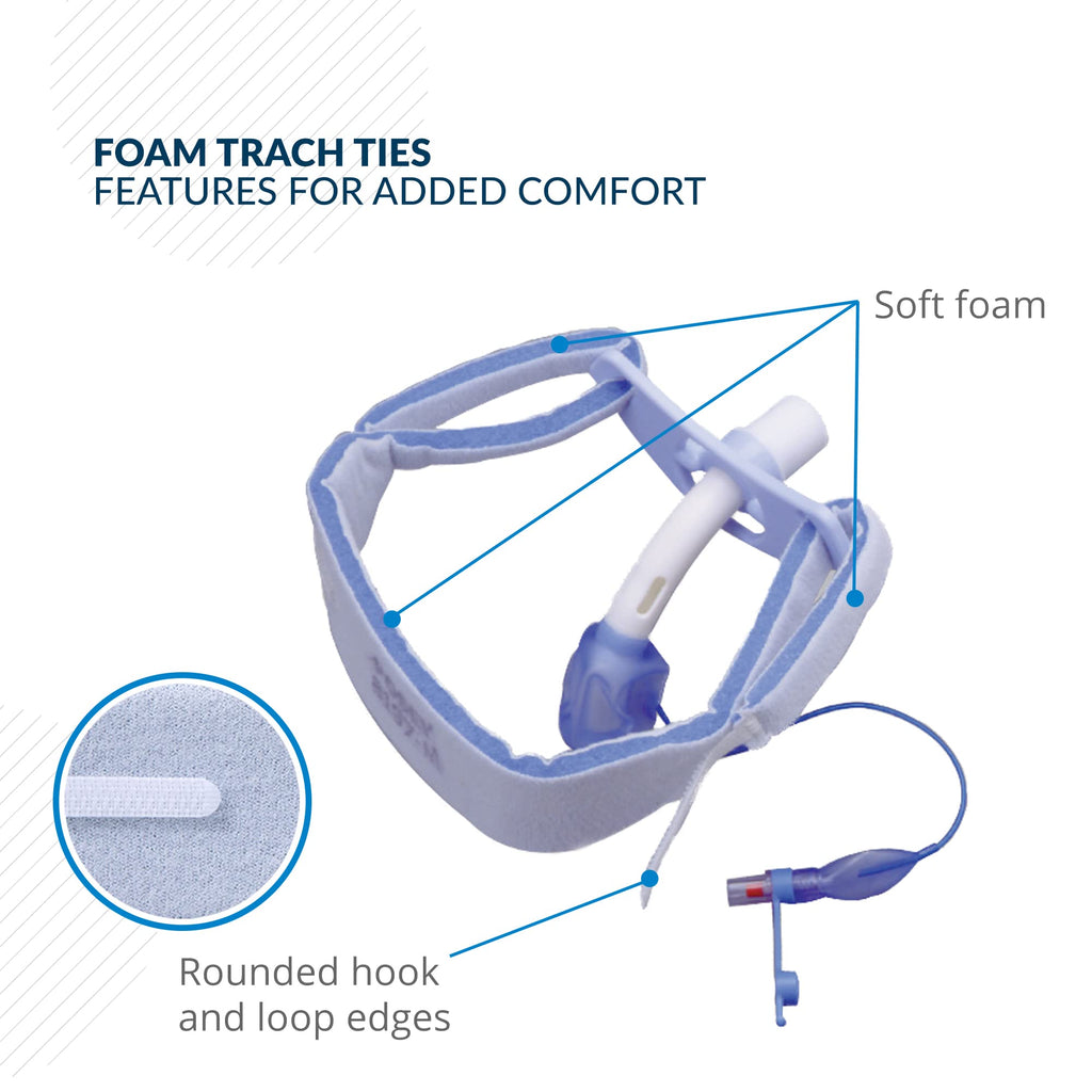 Posey 8197XL Foam Trach Tie, Extra Large, White, Pack of 12