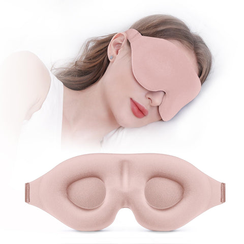 YIVIEW Sleep Mask for Side Sleeper, Complete Light Blocking 3D Pink Sleeping Eye Mask, Soft Breathable Eye Cover for Women Men, 