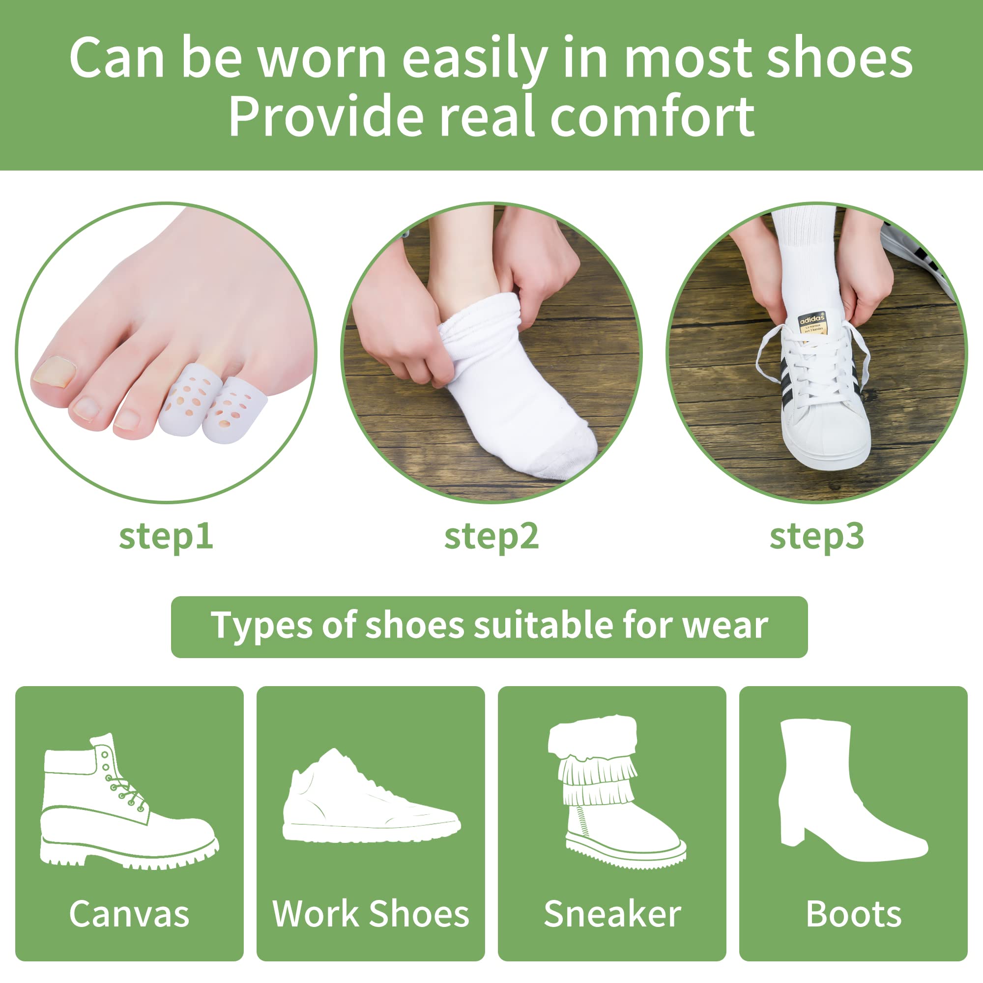 Pinky Toe Protectors, Beige Little Toe Covers Toe Sleeves, Protect Toe By Toe from Rubbing, Ingrown Toenails, Corns, Blisters, H