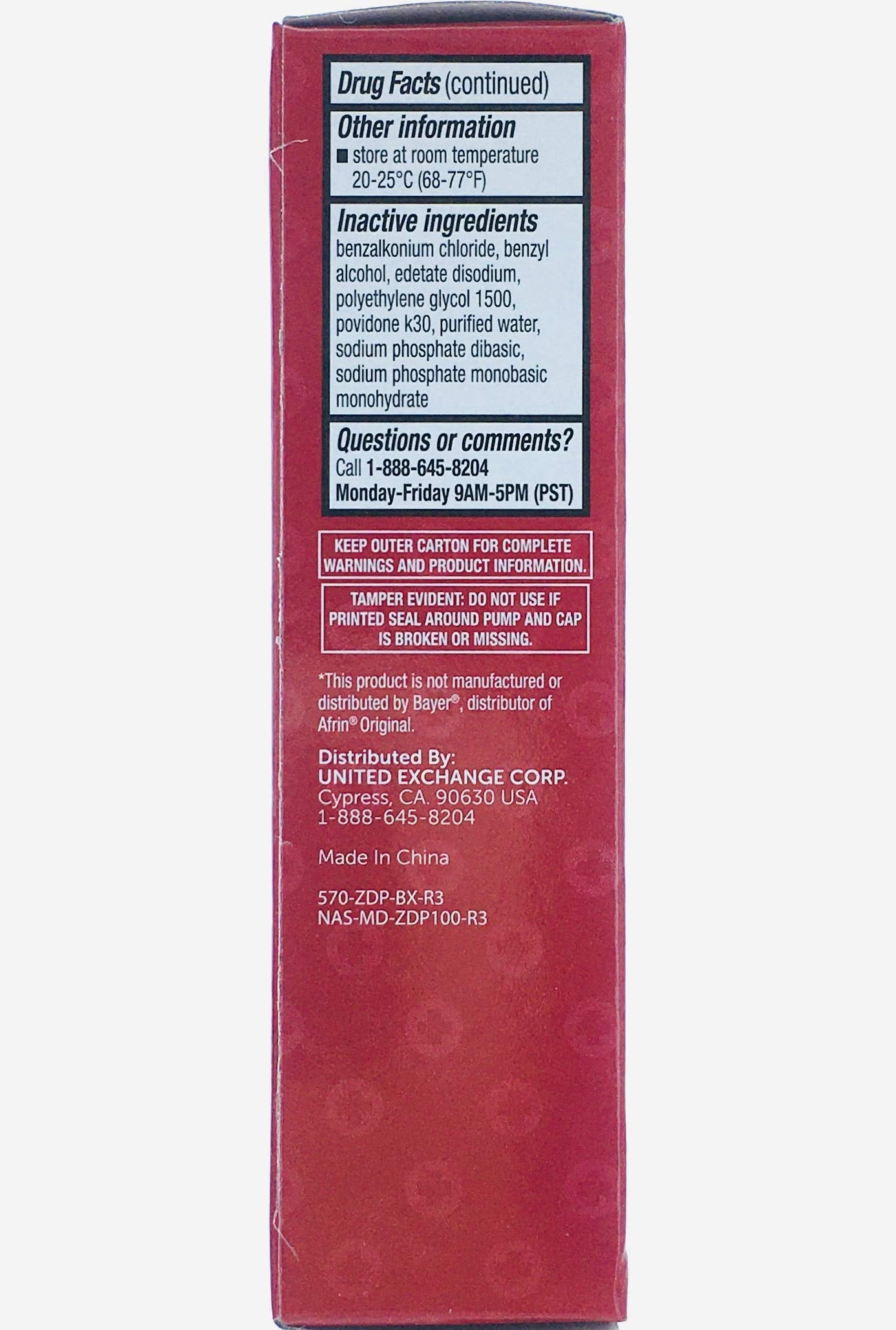 Family Care Nasal Relief Pump Mist Spray .5OZ [ Pack of 3 ]