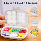 Travel Pill Organizer - Weekly Medicine Box with Labels, Small Cute Portable Pill Case for Daily Vitamins & Medications, Leak-Pr
