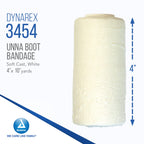 Dynarex 3454 Unna Boot Bandage, Individually Packaged, Provides Customized Compression, With Zinc Oxide, Soft Cast, 4 x 10 Yard,