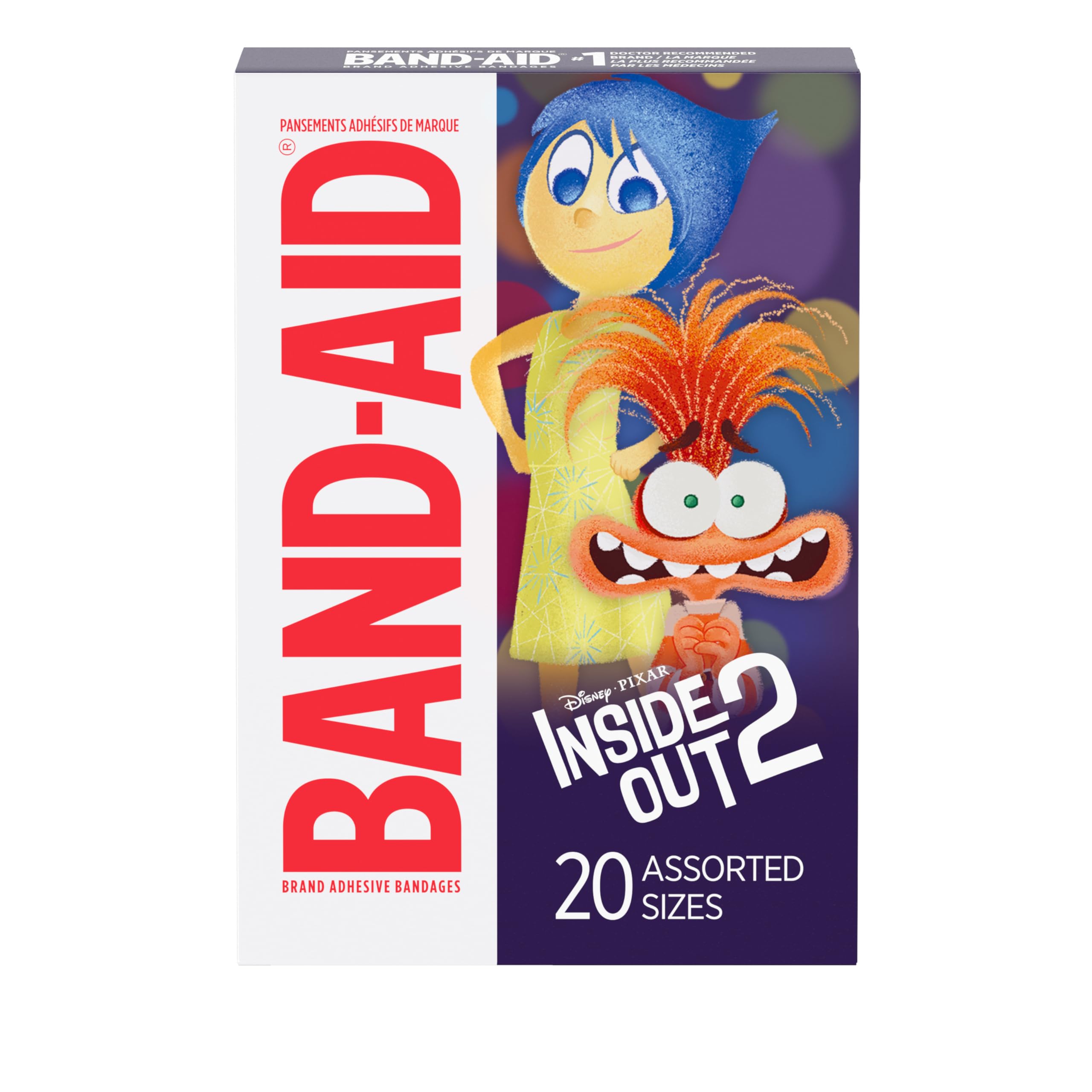 Band-Aid Brand Adhesive First Aid Bandages for Minor Cuts & Scrapes, Wound Care Featuring Disney Pixars Inside Out Characters, 