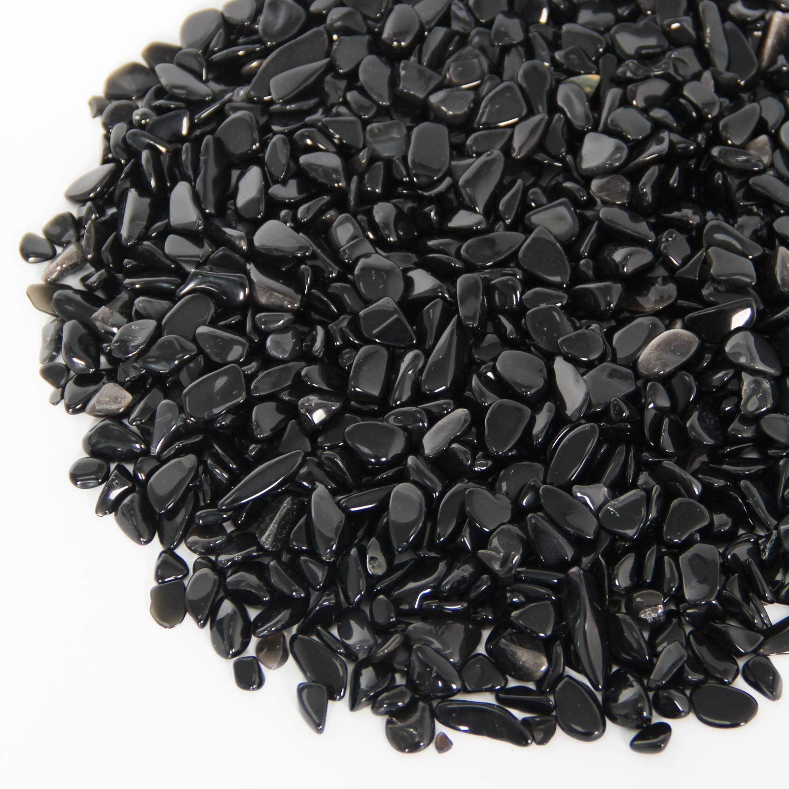 Orientrea 1.1lb Natural Crushed Obsidian Crystal Tumbled Chips-Healing Crystals Chips Bulk, Crushed Crystal Gemstones for Crafts