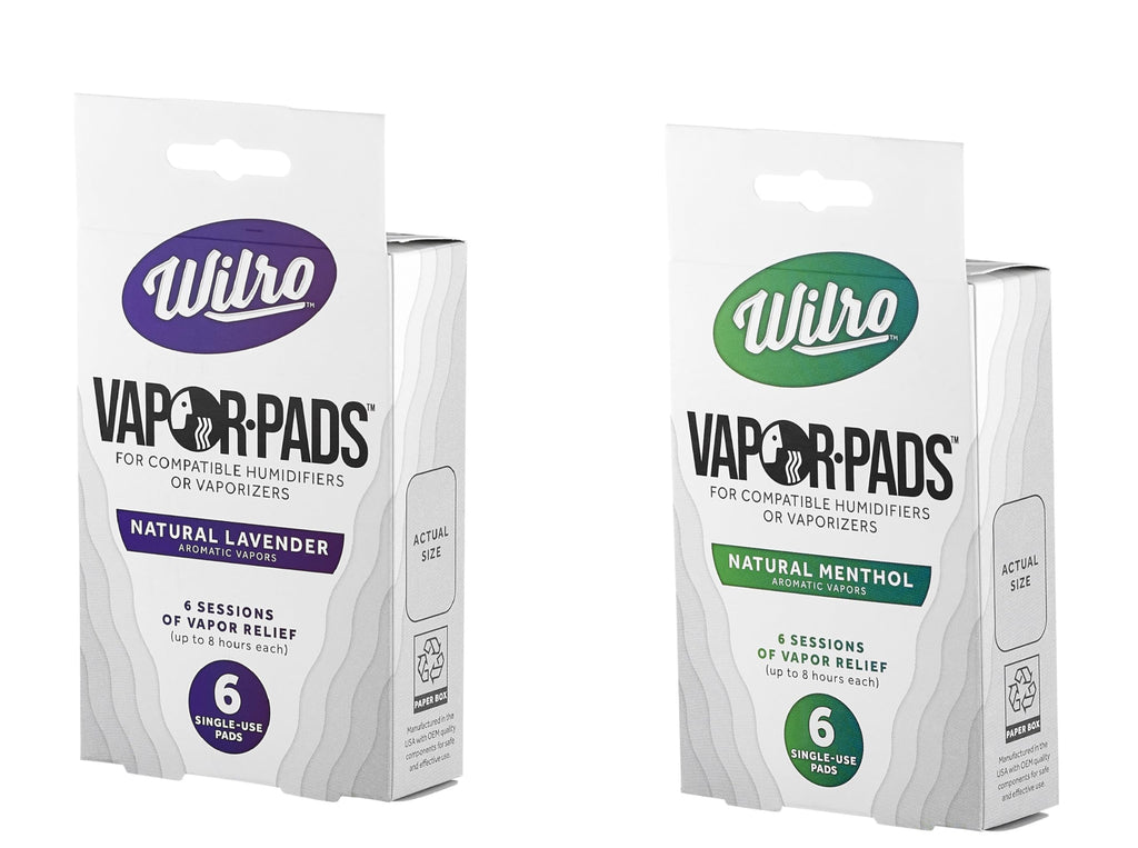 Wilro Sample 12-Pack Vapor Pads, 6 Menthol, 6 Lavender Refill Pads for Humidifiers, Vaporizers and Waterless Plug-Ins, Made in T