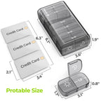AUVON XL Weekly Pill Organizer 2 Times a Day, Pill Box 7 Day with One-Side Large Openings for Easy to Use, Gray AM PM Pill Case
