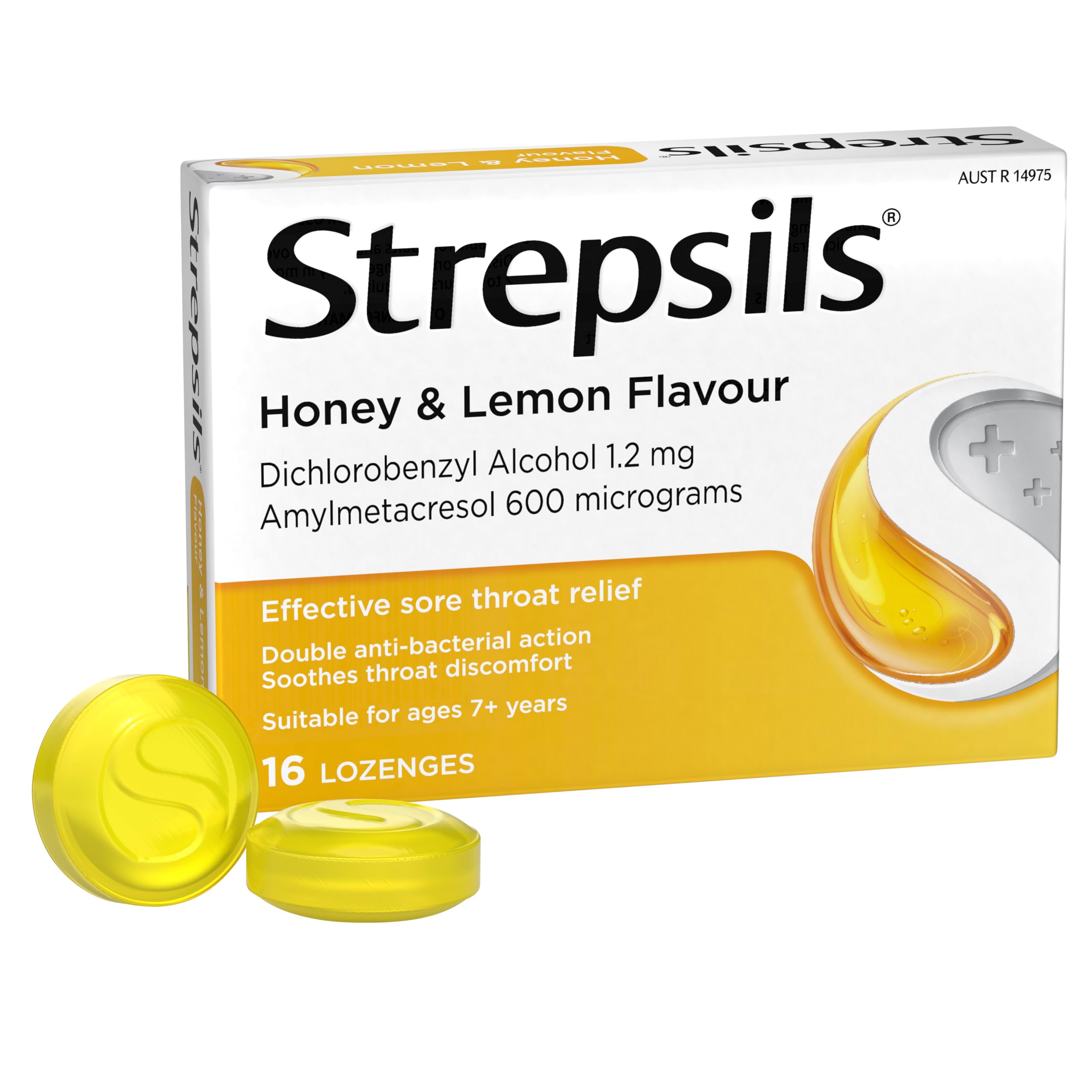 Strepsils Throat Lozenges Soothing Honey & Lemon 16 Pack