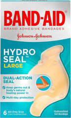 BAND-AID Brand HYDRO SEAL LARGE BANDAGES, 6 COUNT