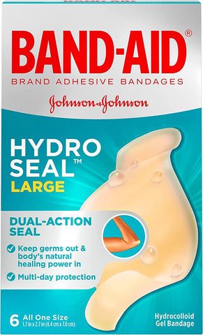 Band-Aid Hydro Seal, 6 Large Bandages Per Box (Pack of 5)