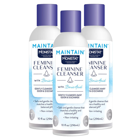 Monistat Boric Acid Feminine Cleanser, Fragrance Free Feminine Wash, 10 Fl Oz, 3 Pack