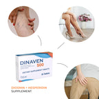Dulc - Dinaven 500, Diosmin Hesperidin 500mg Dietary Supplement 30 Tablets, Enriched with Butchers Broom, Horse Chestnut Extrac