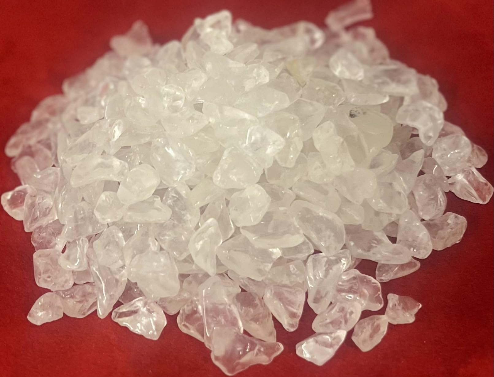 Indian Consigners Natural Crushed Polished Tumbled Gem Stone Chips, Decoration & Healing Crystals (Clear Quartz)