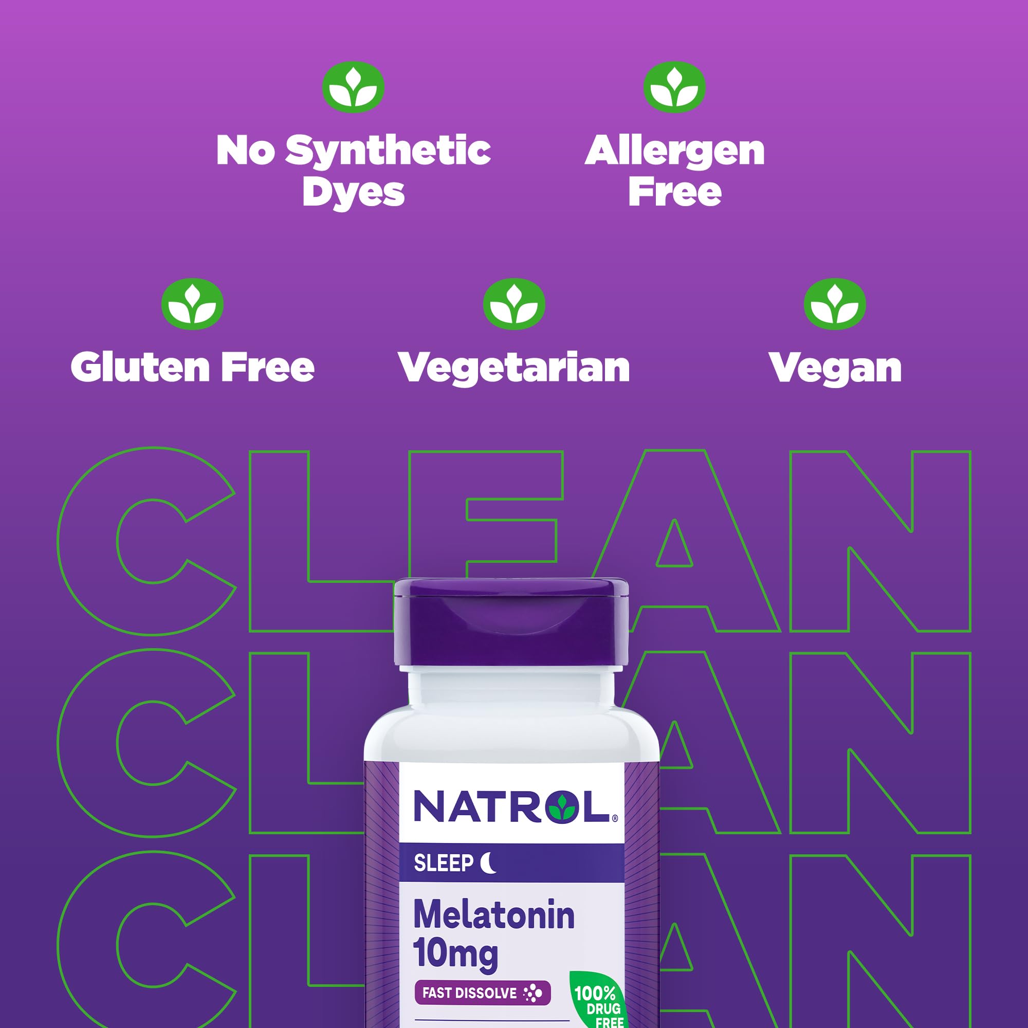 Natrol Melatonin Sleep Maximum Strength fast dissolve Strawberry flavor 10 mg 60 Tablets (Pack of 3)
