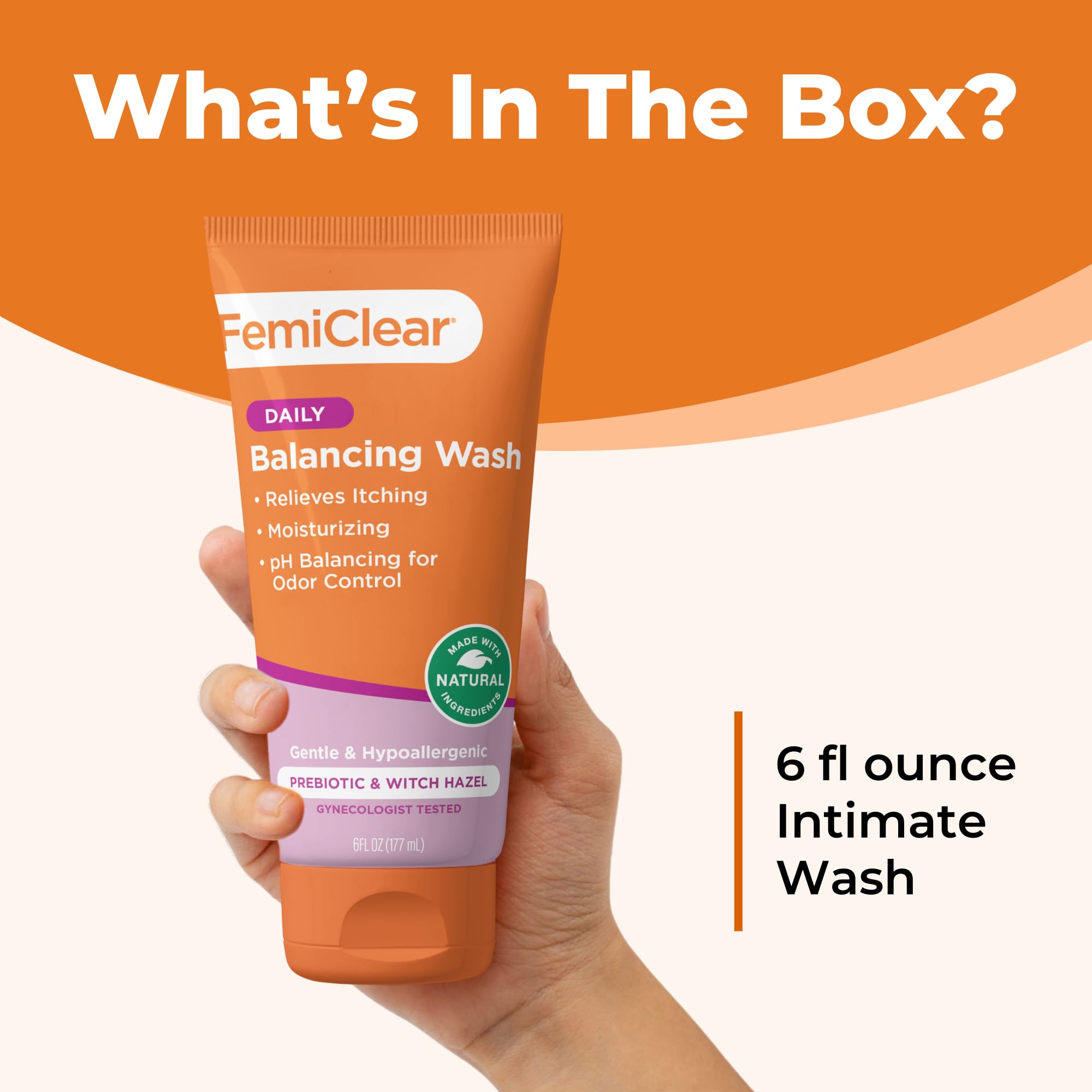 FemiClear Soothing Daily Feminine Wash - Feminine Care Wash for Itching & Irritated Skin, Feminine Hygiene Products, Essentials