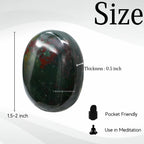 Bloodstone Crystals and Healing Stones - Large Palm Stone Crystals Piedra - Crystal for Good Luck, Balanced Positive Energy, Med