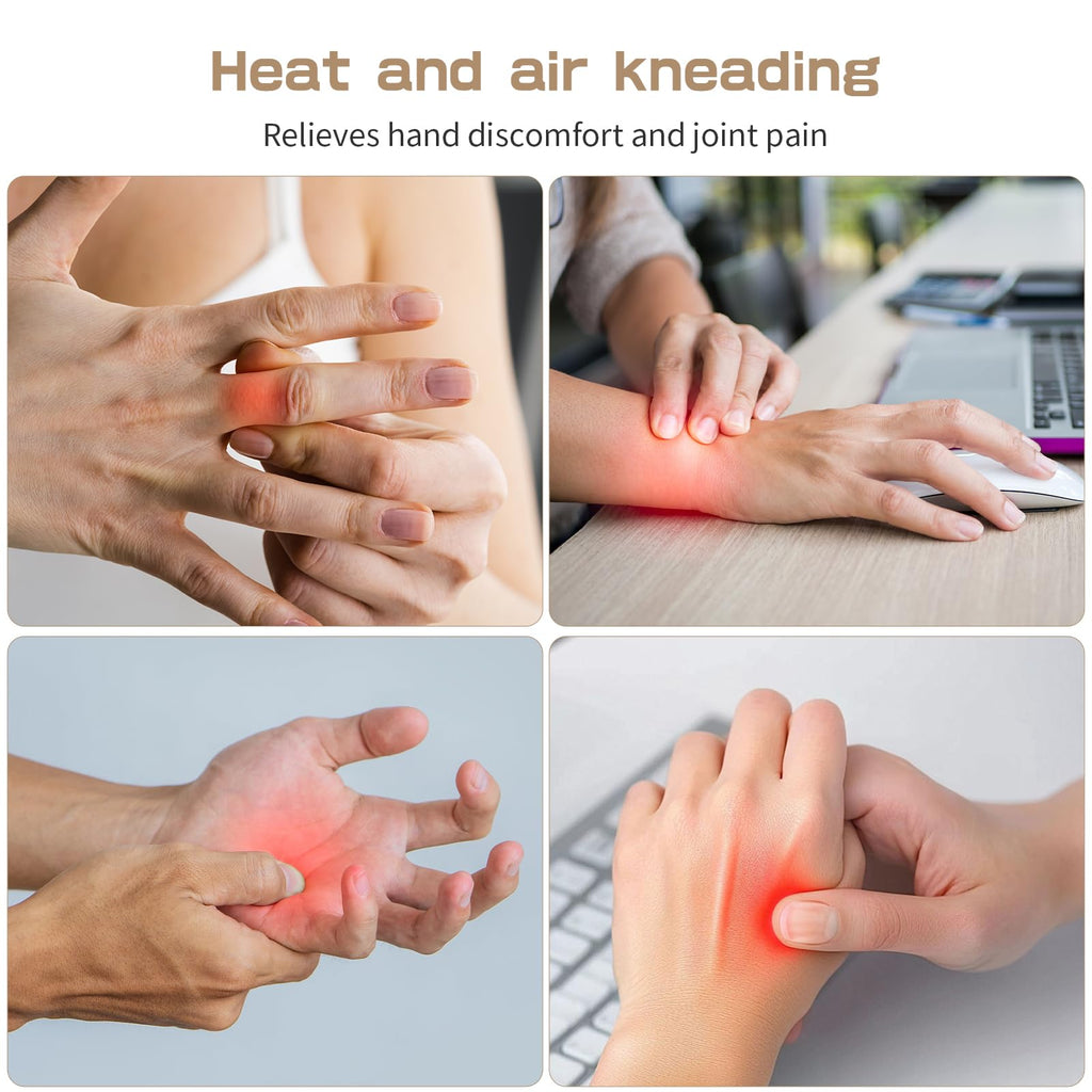 Prisag Hand Massager with Heat and Compression, Cordless Hand Massager, Finger Massager, 2025 Updated Carpal Tunnel Relief & Wri