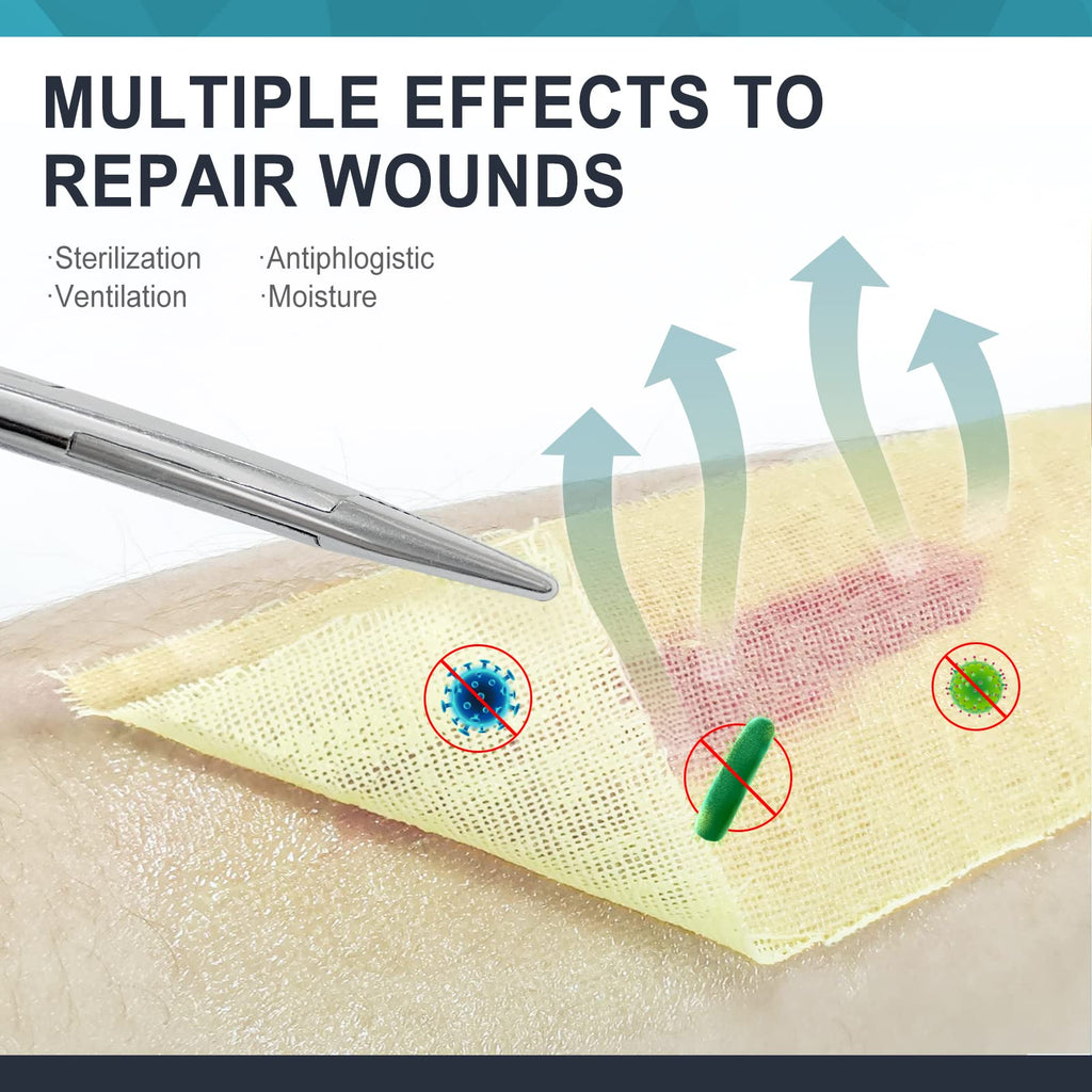 Ceeport Medical Xeroform Petrolatum Dressing 5x9 - Non-Adherent Gauze Pad Strip, Fine Mesh Gauze Patch Supplies for Wound Care,