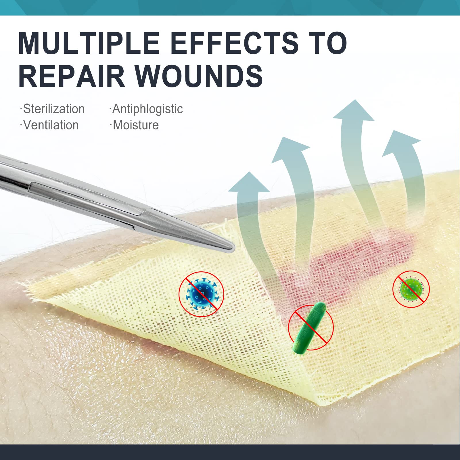 Ceeport Medical Xeroform Petrolatum Dressing 5x9 - Non-Adherent Gauze Pad Strip, Fine Mesh Gauze Patch Supplies for Wound Care,