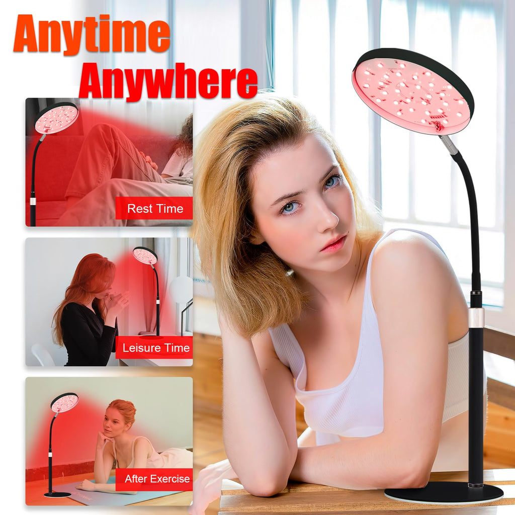 Arikashin Red Light Therapy Lamp for Face- Facial and Body Treatment with Adjustable Height Stand, 120 LEDs, 660nm, 850nm, 940nm