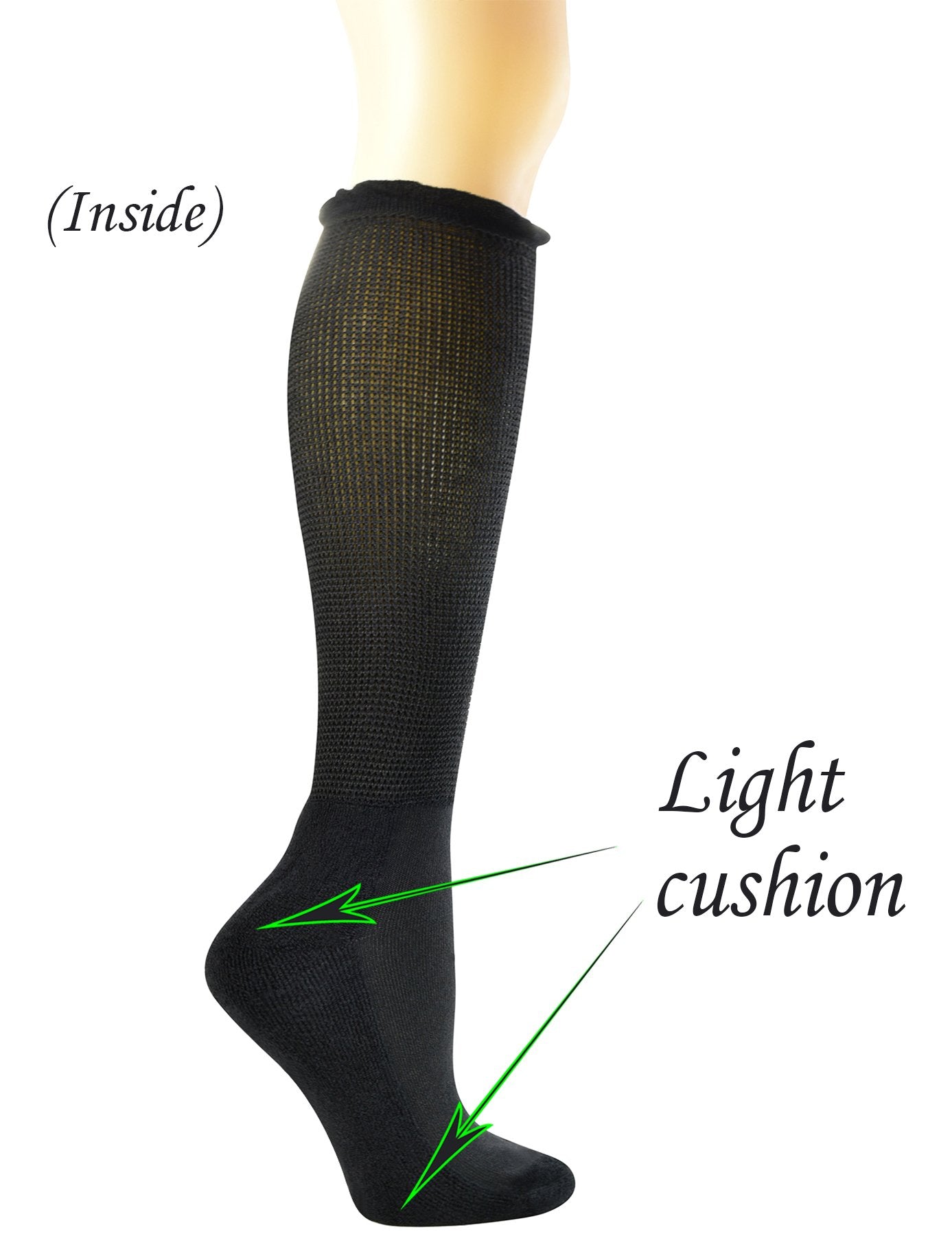 Yomandamor Women's Non-binding Lace Knee-Hi Boot Diabetic Socks with Seamless Toe,4 Pairs