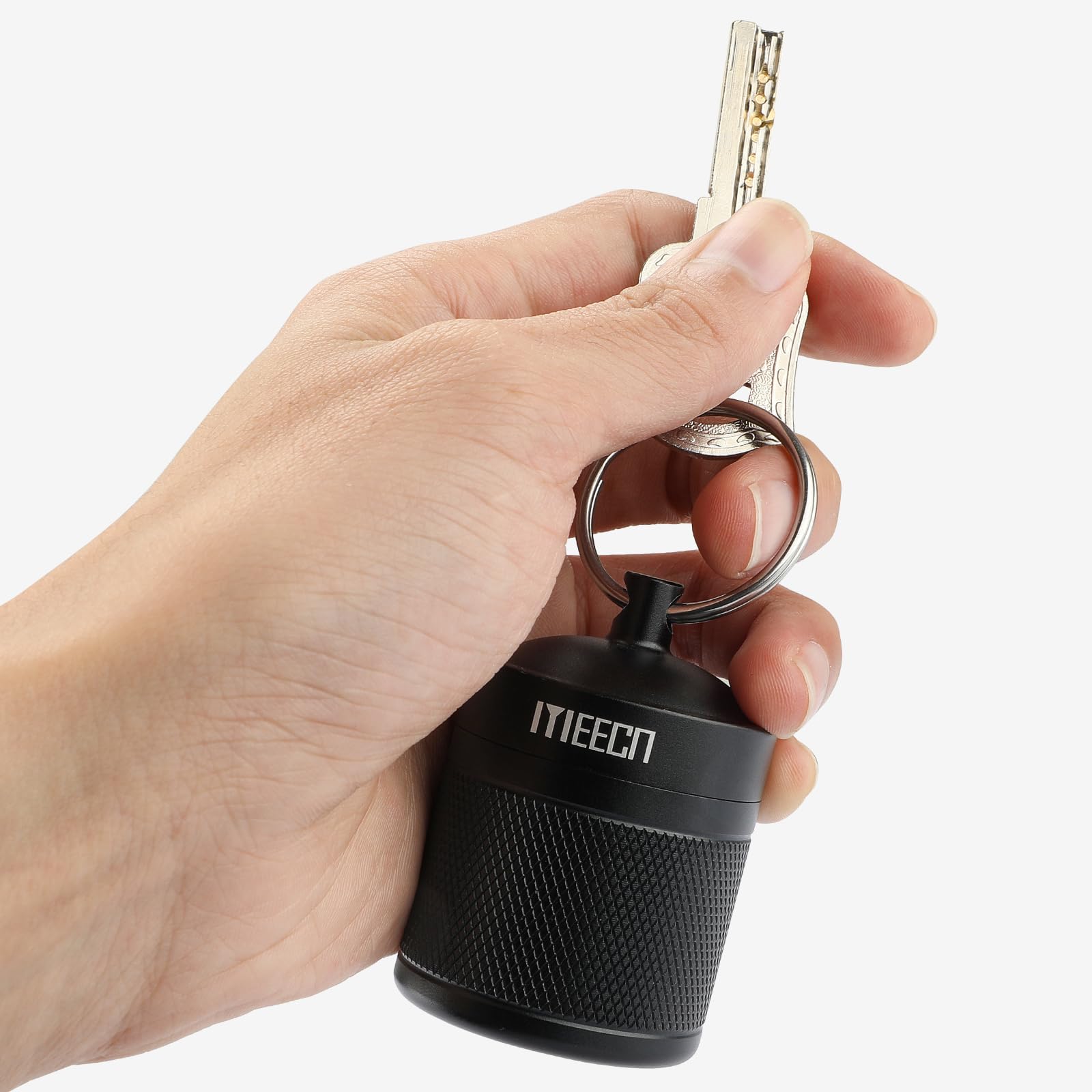 MEECN Keychain Pill Holder, Box, Aluminum, Waterproof Container, Pill Organizer for Outdoor Travel Camping, Size: 1.6 x 1.6 x 2