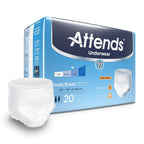 Attends Underwear for Adult Incontinence Care with Quick-Dry Channels, Ultimate Absorbency, Unisex, Small, 20 Count (x4)