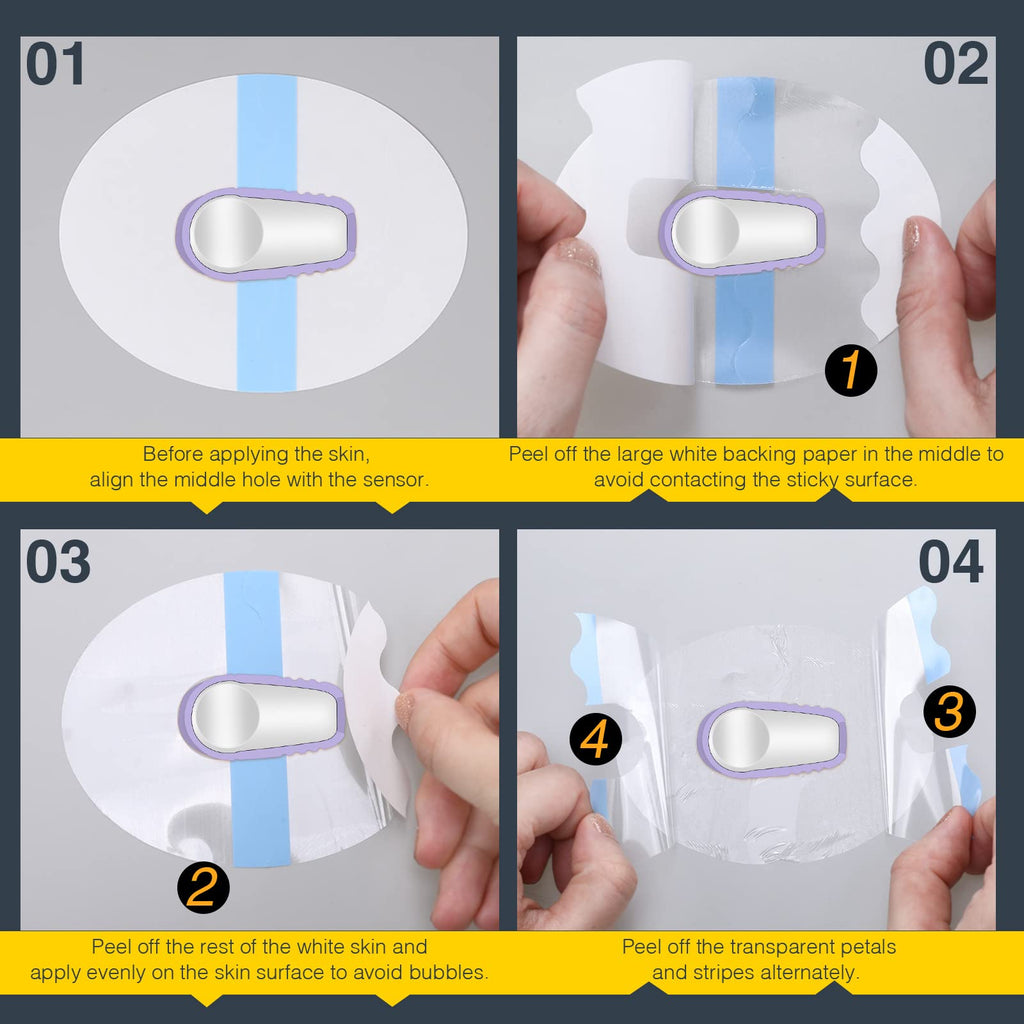 100 Pieces Shower Waterproof Patch Transparent Waterproof Adhesive Patch Compatible with G6 Overpatch Transparent Stickers Long