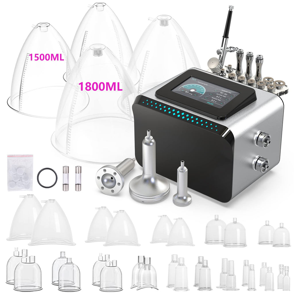 MYSWEETY Vacuum Therapy Machine, 3 in 1 Mutilfunction Cupping Therapy Sets, Professional Facial Skin Care Machine with Spray Gun