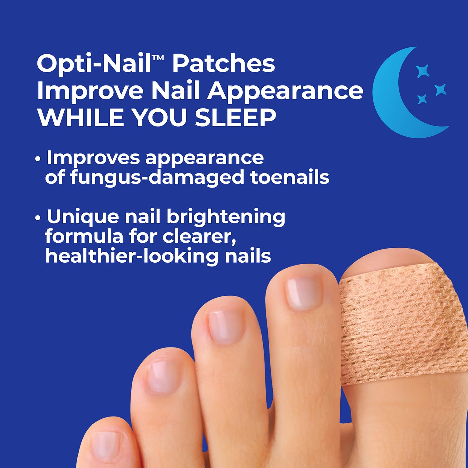 Opti-Nail Fungal Nail Renewal Patches, Night-Time Treatment Improves Nail Appearance While You Sleep, 21 Patches