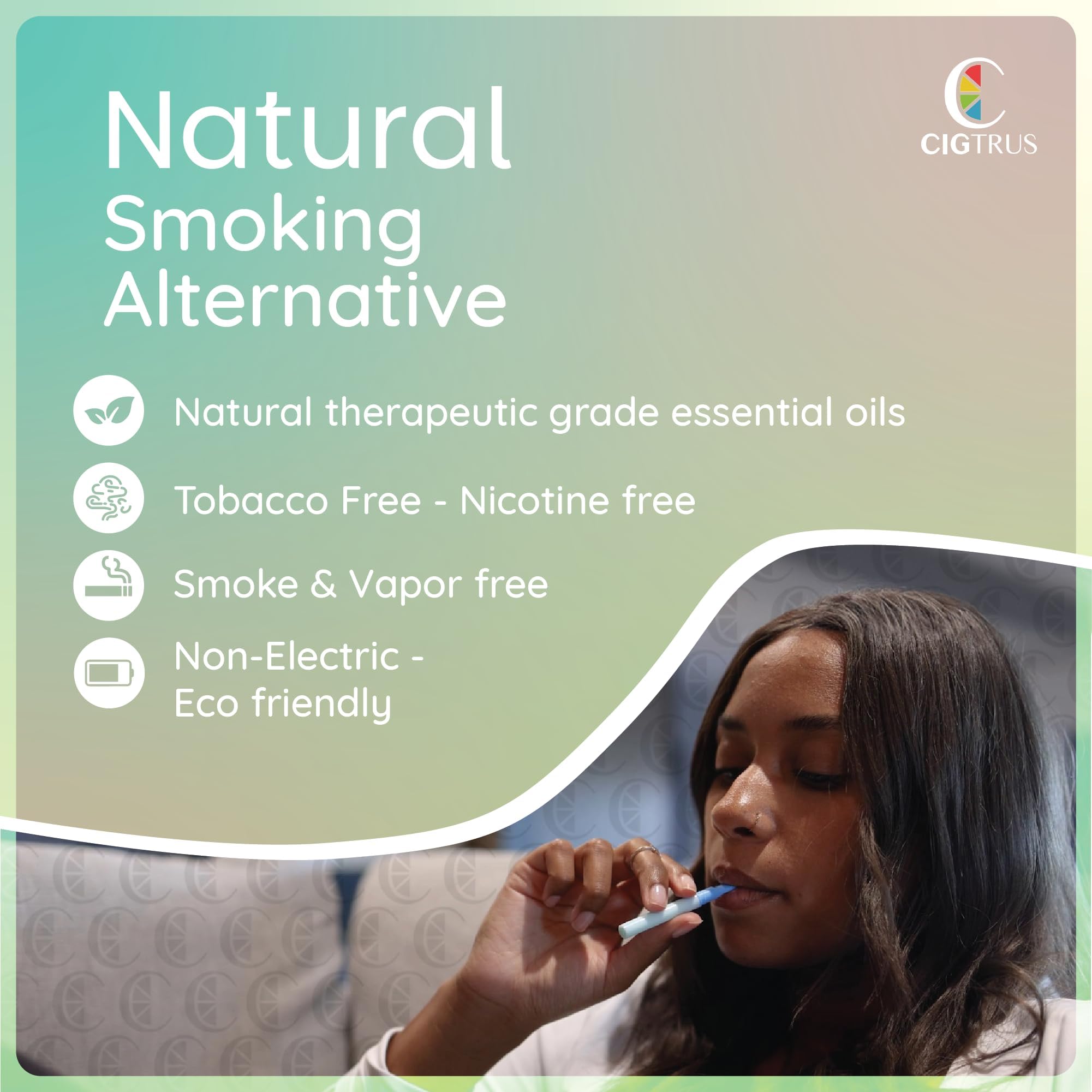 Cigtrus Natural Nicotine-Free, Tobacco-Free Smoking Alternative, Non-Electric Craving Relief, Quit Smoking Aid with Cigtrus (Fre