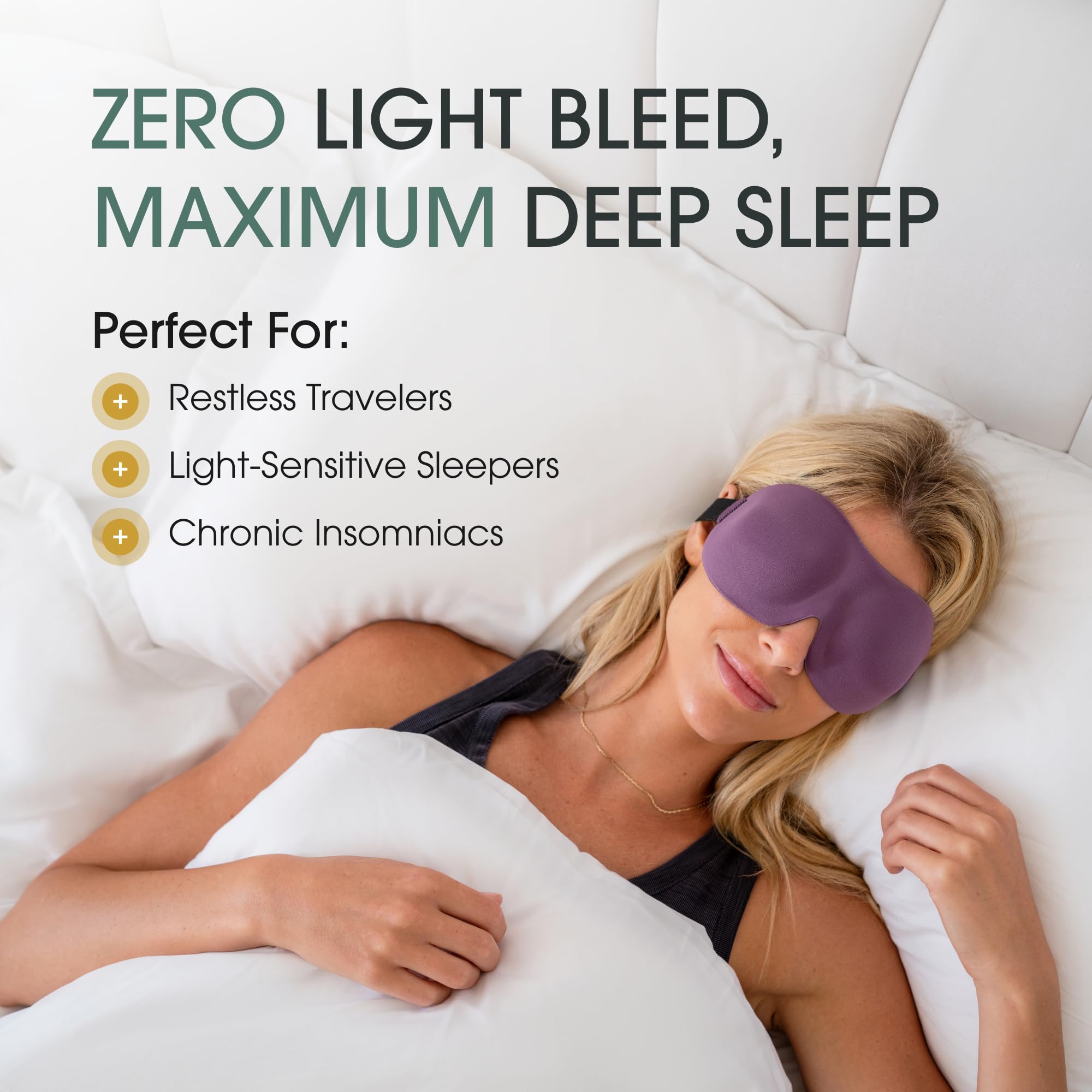 Nidra Sleep Mask, Contoured Blackout Sleeping Mask, for Men & Women - Standard Size, Brown