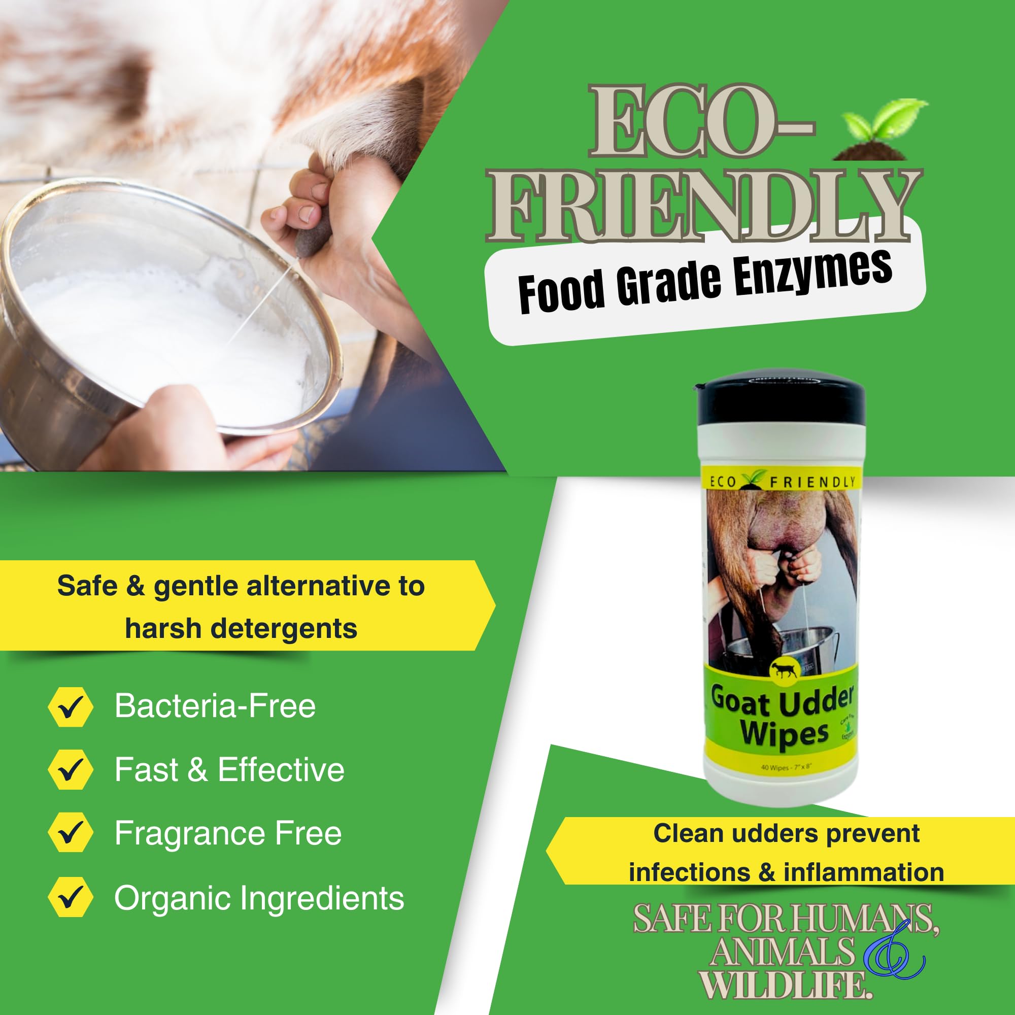 CareFree Enzymes 94305 Udder Wipes Goat Health/Care