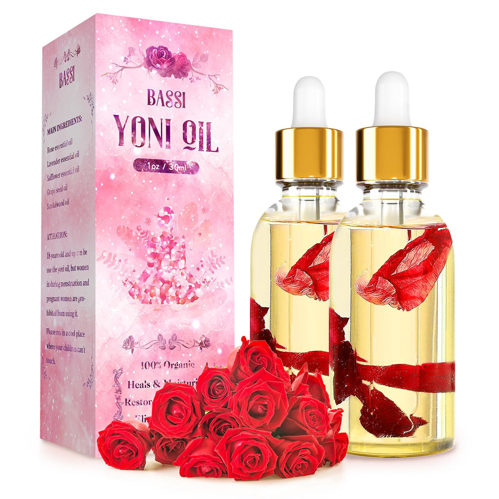 2PCS Yoni Oil Organic Feminine Oil Vaginal Moisturizer - Ph Balance for Women - Feminine Deodorant - Eliminates Odor with Strawb
