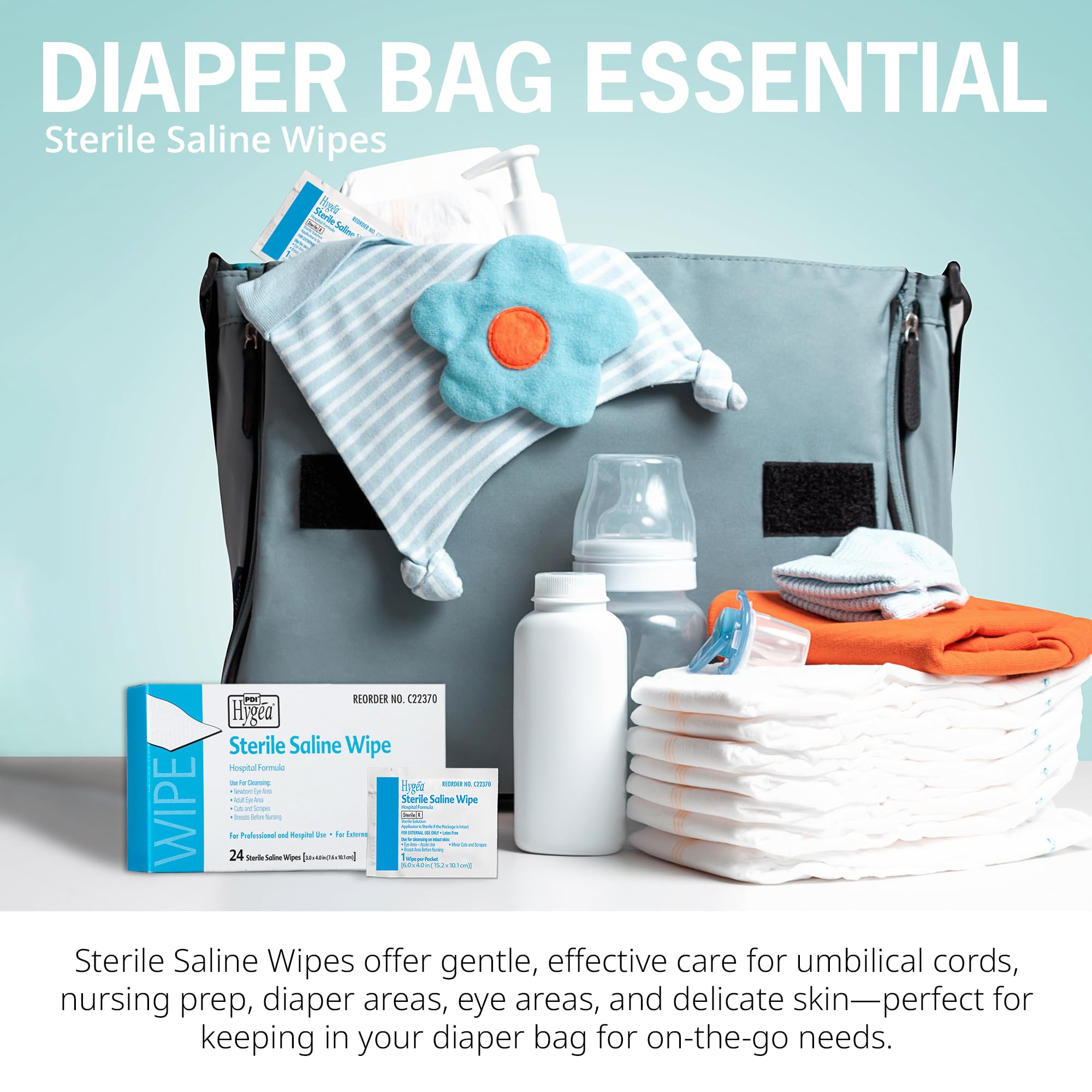 Hygea C22370 Sterile Saline Wipe, 6 x 4, 24/bx